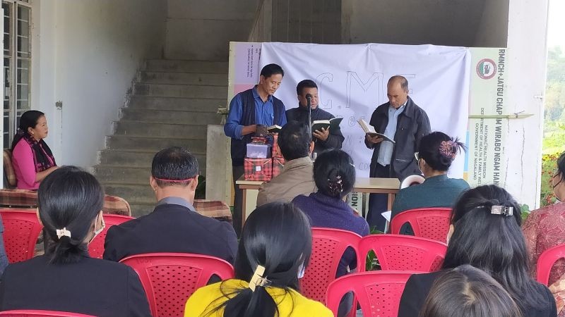 Peren CMO establishment staff presenting a special number during the Advent Christmas programme held on December 5. (Photo Courtesy: CMO office Peren) 